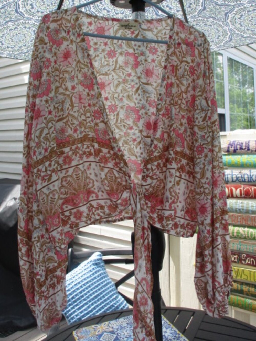 Coconut Milk Wrap Floral Long sleeve Top Ladies XLarge NWOT